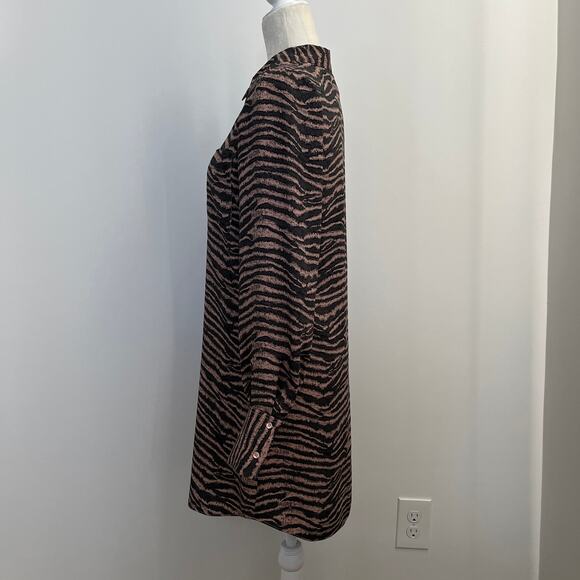 joie Talma Zebra Long Sleeve Shift Dress XS - Picture 3 of 7